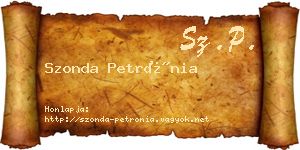 Szonda Petrónia névjegykártya